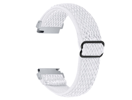 Correa de tela tejida ajustable elástico con hebilla para Samsung Galaxy Watch 46mm/Watch3 45mm - blanco