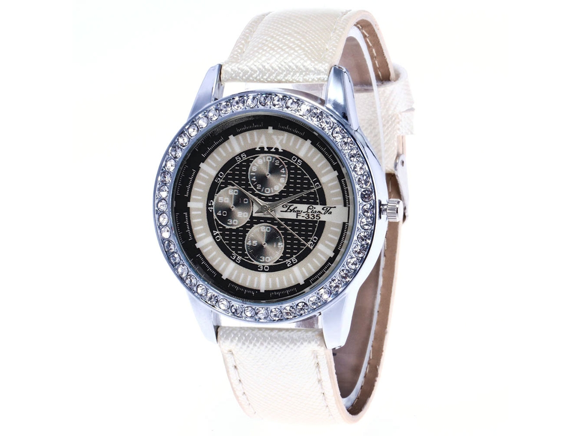 Elegante Reloj Rebirth Para Mujer Con Correa De Pu, Esfera Redonda Y Diamantes De Imitación, Movimiento De Cuarzo (rojo).
