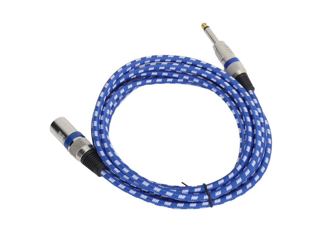 Cable Balanceado Xlr A 6,35 Mm (1/4 De Pulgada) Macho, 3 M, 24 Awg, Cobre Libre De Oxígeno Con Trenzado De Algodón Jd6009