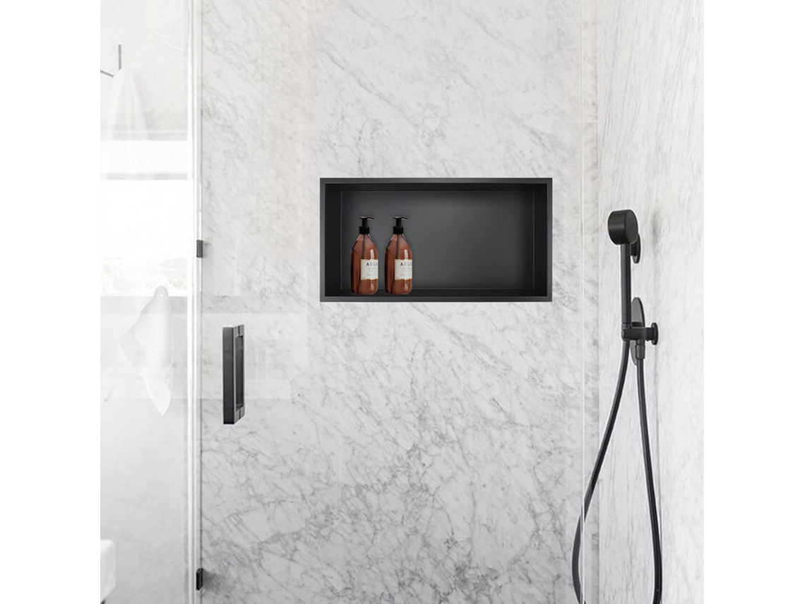 Nicho de almacenaje empotrable 30x60x10 Cm Negro mate - Negro ZBM4FUTURE - BUILDING MATERIALS