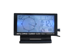 Termómetro Digital Para Coche Con Brújula, Reloj, Calendario Y Pantalla Lcd Retroiluminada.