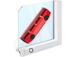 Limpiador de ventanas magnético, cepillo de limpieza de doble cara para limpieza en altura, diseño ergonómico para un agarre cómodo y paño de microfibra.
