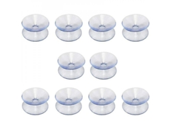 2026-suction Cups Dobles 10 Pack 20mm Silicona Transparente Anti-deslizante Para Mesa De Vidrio Espejos Ventanas
