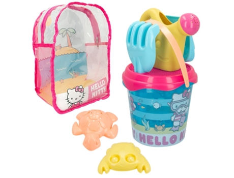Set de Juguetes de Playa COLORBABY Hello Kitty Set cubo c/accesorios y mochila transporte (Edad Mínima Recomendada: 18 meses)