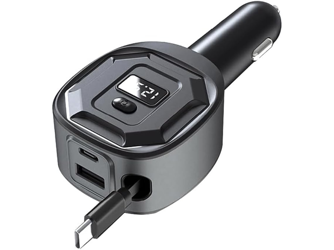 Adaptador De Carga Pd De 65 W Con Indicador De Voltaje, Cargador Para Coche Y Cable.
