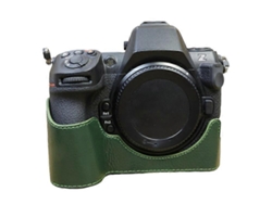 Estuche de piel de vaca auténtica compatible con Nikon Z8, estuche para cámara de medio cuerpo con ranura para batería Facpoet