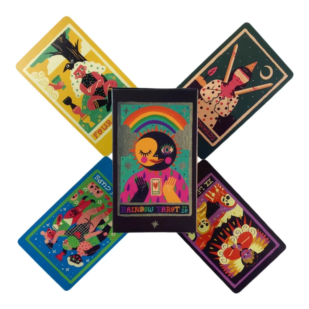 Tarô Arco-íris 78 Cartas Oráculo Versão Em Inglês Jogo De Adivinhação