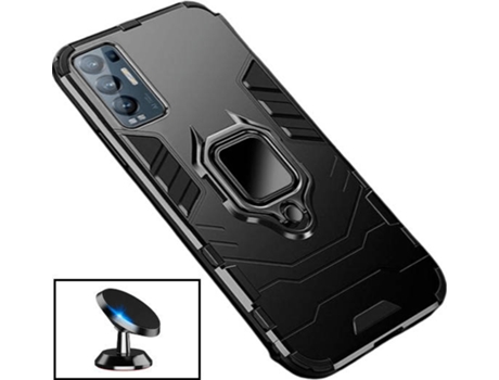 Kit Carcasa y Soporte Magnético Oppo Find X3 Neo PHONECARE Military Defender Negro