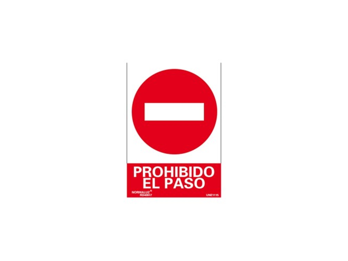 Placa De Prohibición De Entrada 210x297mm Rd40017 Normaluz