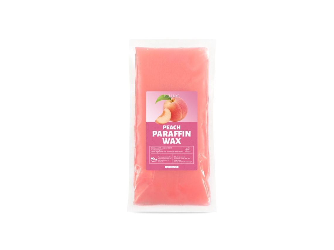 Cera para manos y pies con sabor a melocotón.