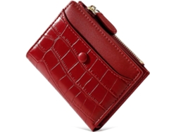 Cartera De Mujer Con Patrón De Piedra Clara - Monedero Moderno - Rojo