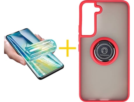 Carcasa + Protector de Pantalla para Samsung Galaxy S22 Plus 5G ACCETEL Rojo