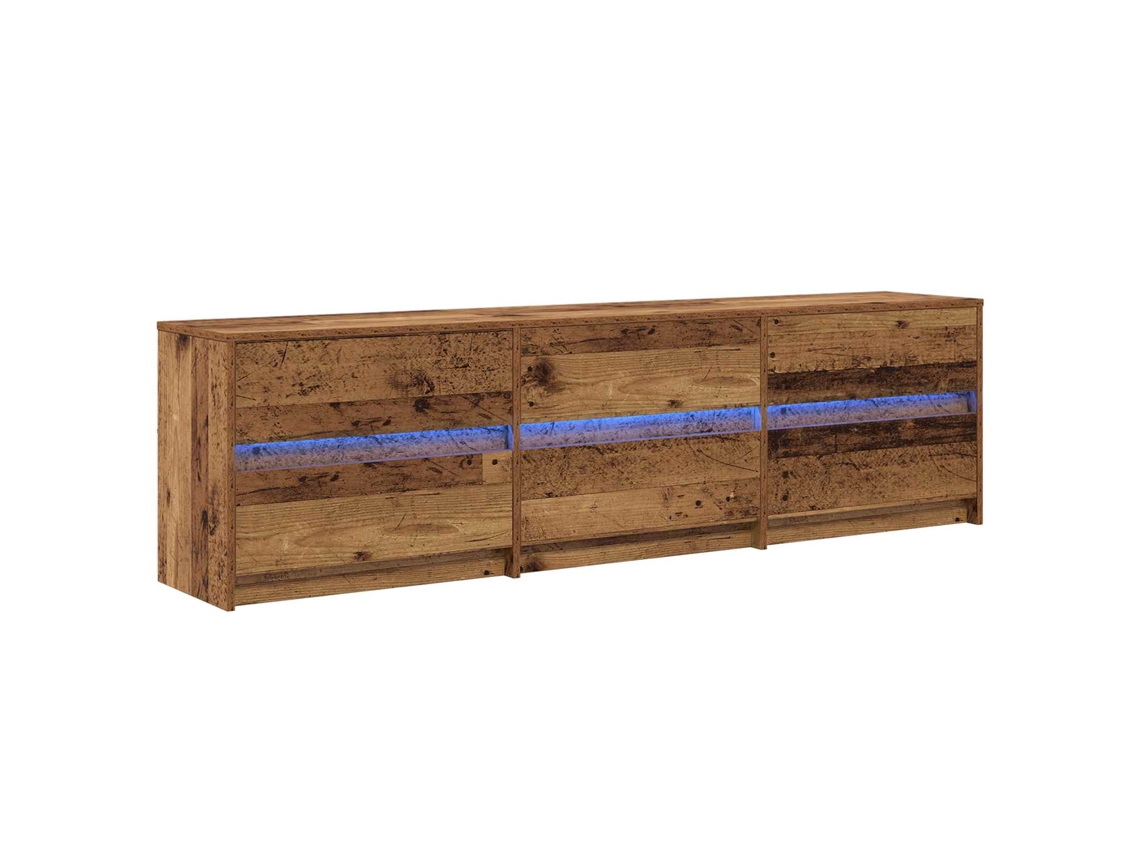 Mueble de TV de madera antigua de 2 piezas, 180 x 34 x 50 cm, EXCLUSIVO DE LA CASA