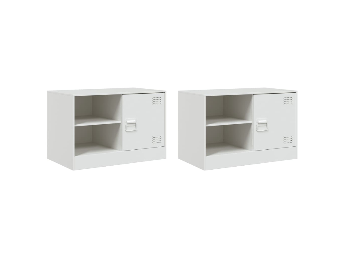Maison Exclusive - Muebles Para Tv 2 Unidades Acero Blanco 67x39x44 Cm