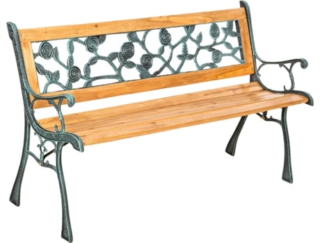 Banco de Jardín TECTAKE Marina (Marrón - Madera - 124x52x74 cm)