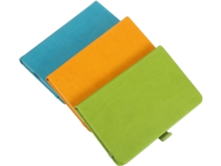 Juego de 3 minicuadernos de bolsillo A6 con tapa dura, cierre elástico y portalápices. Colorido con líneas, Gokoco