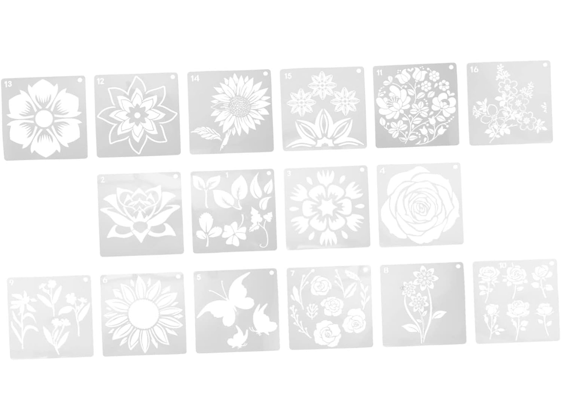 3 Juegos De Plantillas Reutilizables Para Hacer Flores Y Pintar Paredes.