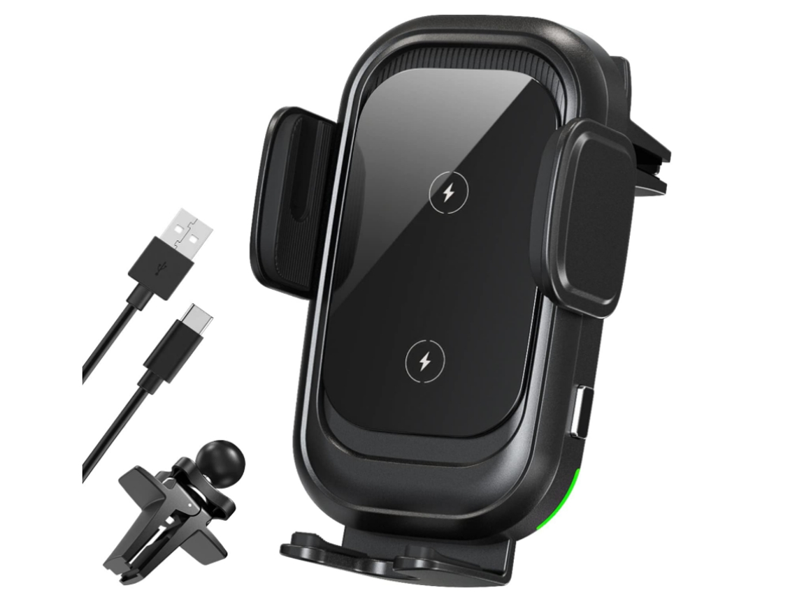 Cargador Inalambrico Auto Fast Para Samsung Yizhood Negro