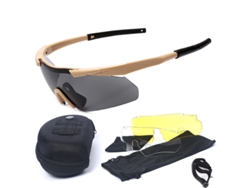 Gafas tácticas SIURN resistentes a impactos con 3 lentes intercambiables.