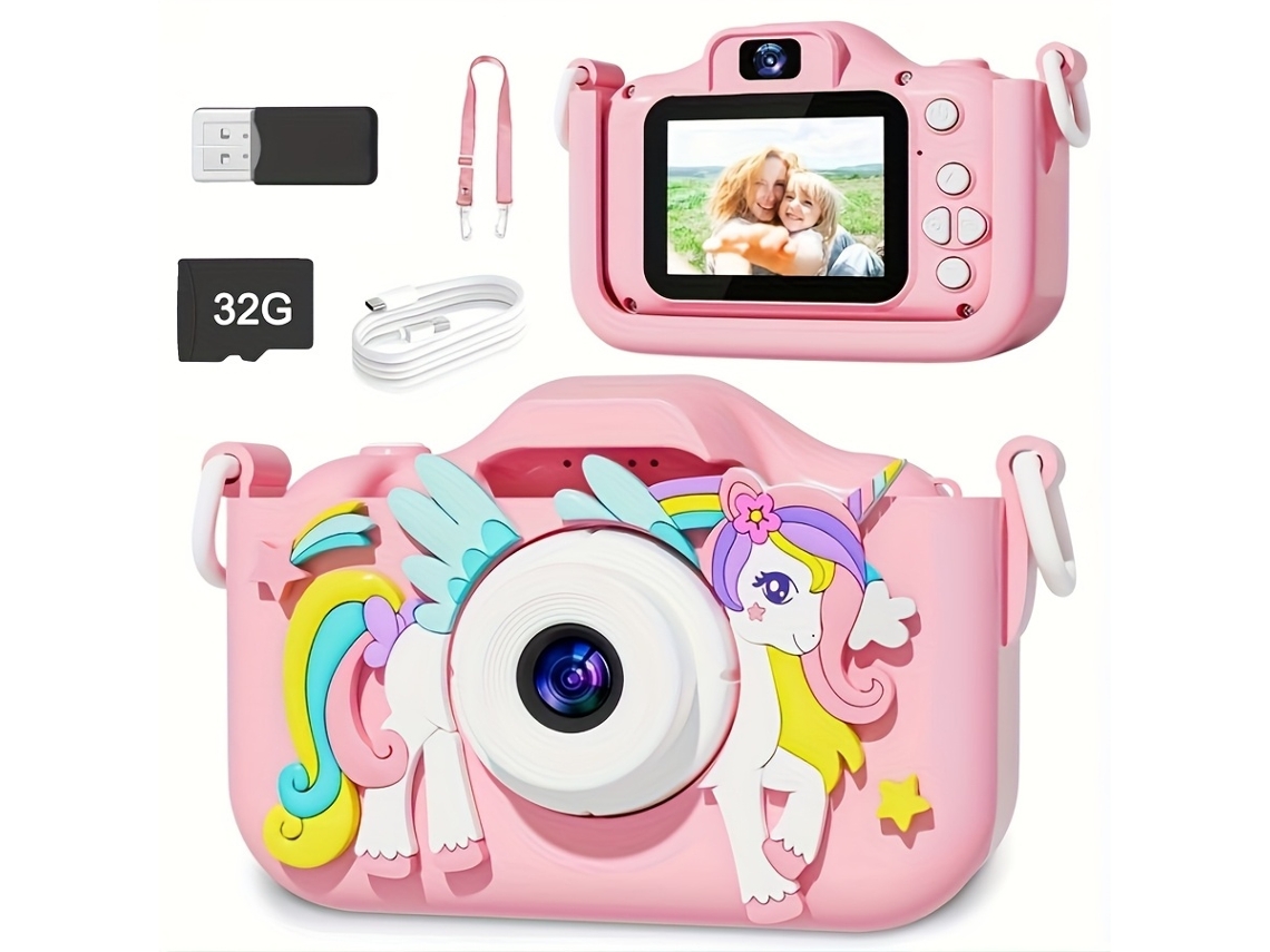 Cámara digital Gertiz Kids Unicorn HD 32 GB rosa