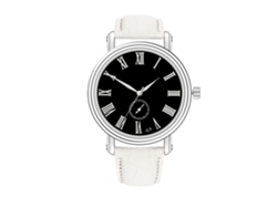 Reloj De Pulsera De Cuarzo Informal Para Hombre, Estilo Sencillo, Con Correa De Piel Sintética En Blanco Y Negro.