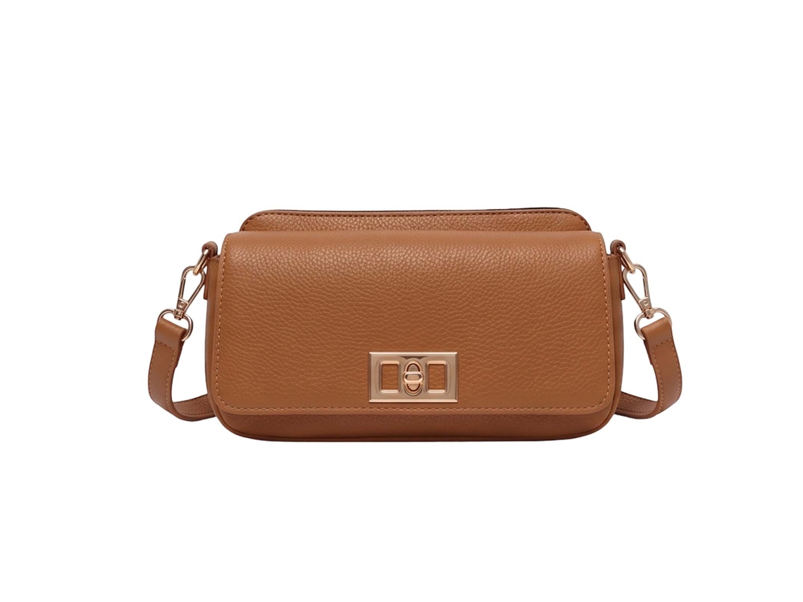 Bolsa Tiracolo Feminina com Efeito Pele Granulado e Detalhes Metálicos GALLANTRY