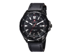 Reloj De Cuarzo Naviforce Para Hombre, Con Correa De Cuero, Resistente Al Agua Hasta 3 Atm Y Calendario.