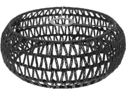Lámpara De Techo Cilíndrica De Cuerda Negra, Estructura De Hierro Ligera, Difusor De Luz Suave.