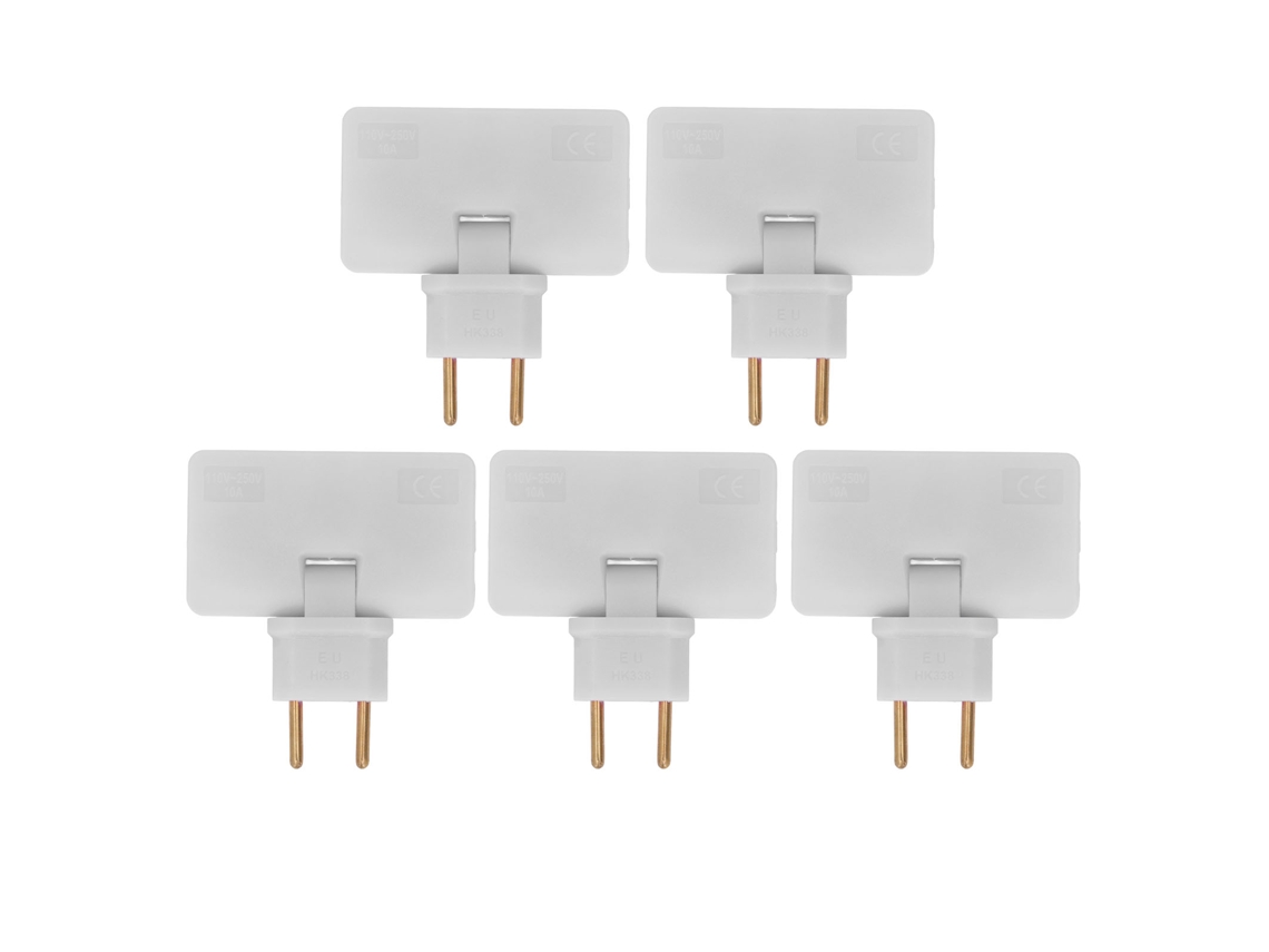 Yncm2026-5pcs Convertidor De Tomacorriente Inalámbrico Extensión 180 Grados Adaptador 1 A 3