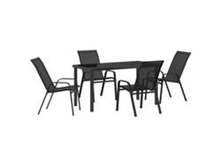 Maison Exclusive - Conjunto De Comedor De Jardín 5 Pcs Negro