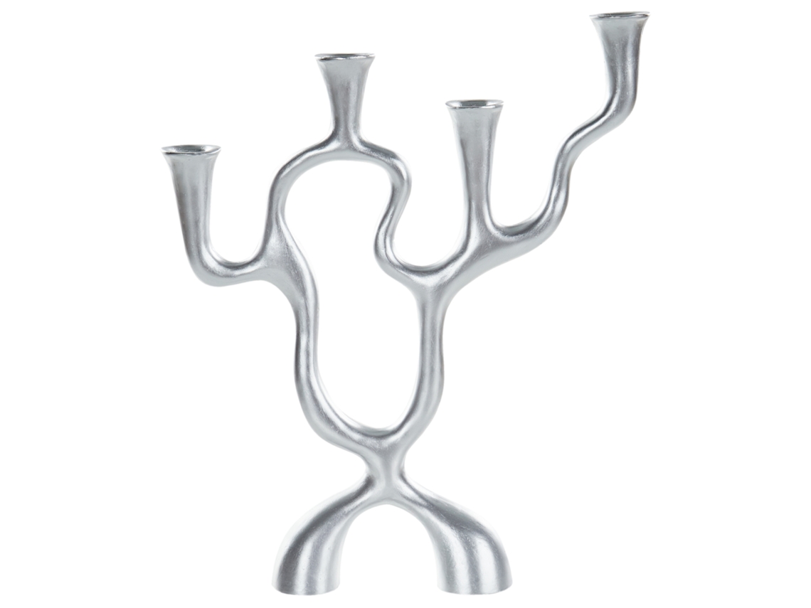 Candelabro decorativo artesanal Beliani Famoes en hierro dorado 32x6x41