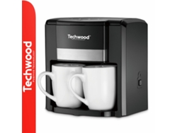 Cafetera eléctrica de 500 W con 2 tazas Techwood negras