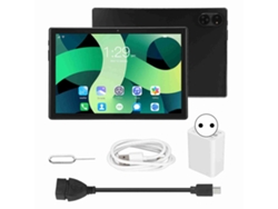 Tableta de 10,1 pulgadas, 6 GB, 128 GB, Android 12.0, 4G, color negro, con enchufe europeo, luz dorada