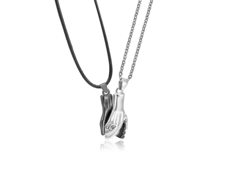 Collares colgantes de dos almas de un corazón para pareja, collar de parejas magnéticas