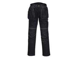 Pantalones de trabajo elásticos Pw3 con bolsillos en la funda, negros / 30
