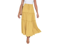 2026-falda Midi Boho Plisada Asimétrica Para Mujer Verano Casual Color Sólido Ligera Y Cómoda
