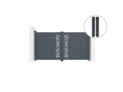 Puerta abatible 3m SUNNY H.160cm aluminio gris 2 postes 20x20cm H.190cm CASANOOV