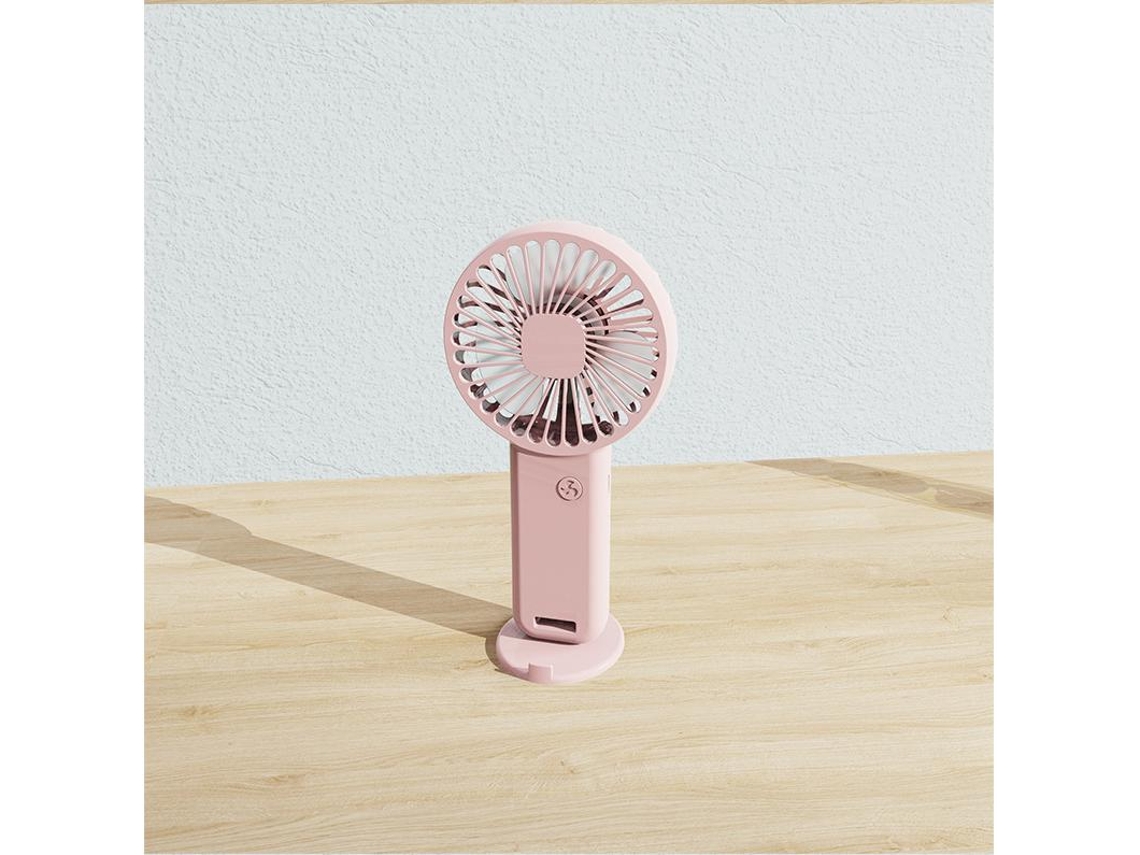 Ventilador portátil MDUG pequeño y silencioso, recargable por USB, para dormitorio o escritorio (rosa)