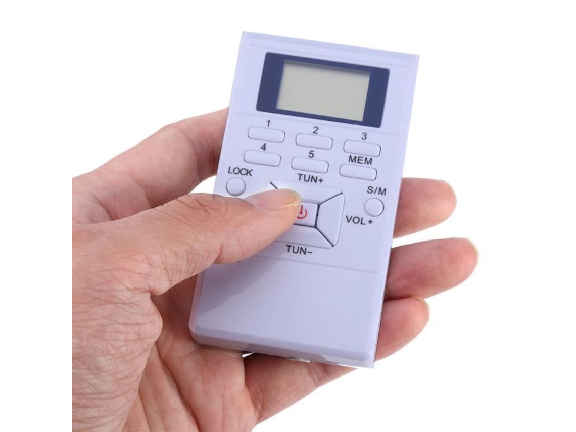 HURRISE Radio FM Portátil Mini Receptor con Cable Radio FM Procesamiento de Señal Digital Sonido Casete Blanco