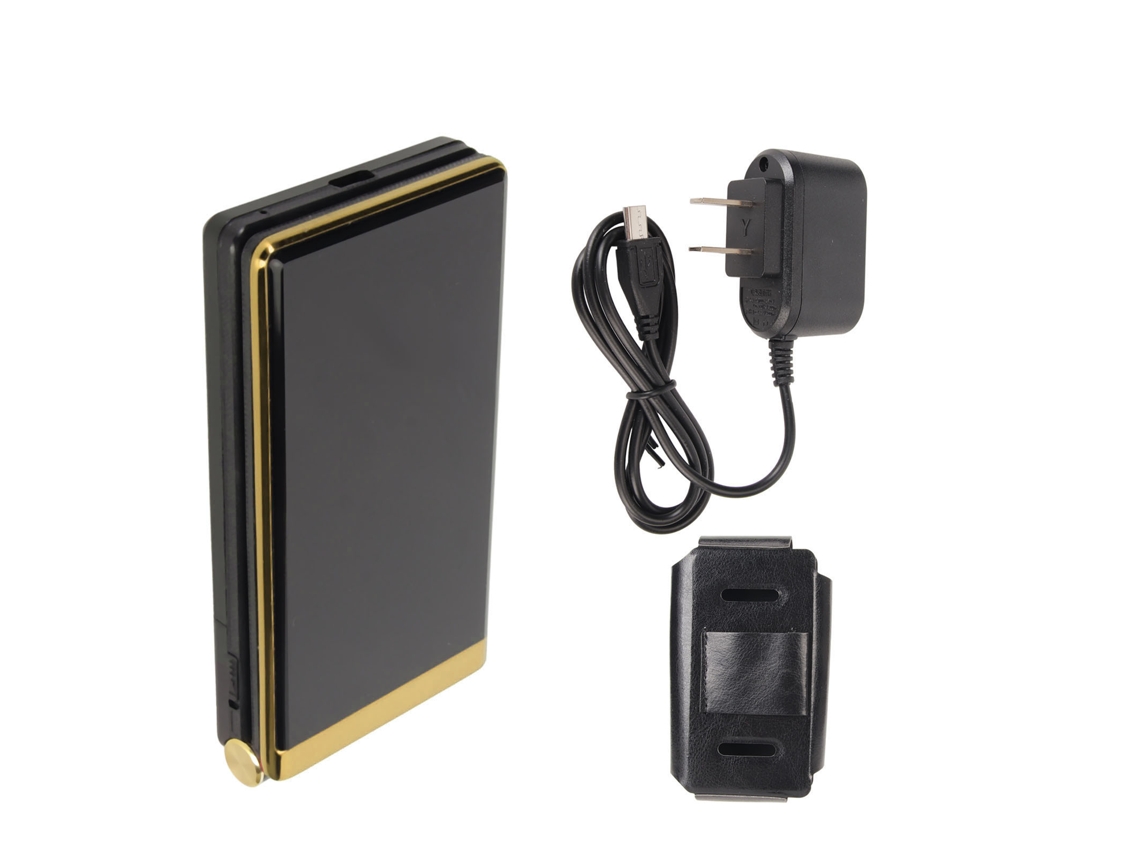 Telefone Clamshell Desbloqueado Para Idosos 2g Gsm Com Botões Grandes Alto Volume Tela Dupla Dual Sim 5900mah Ouro