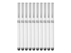 10pcs Caneta Estilo 2 Em 1 Com Tela Tática Capacitiva Metal Ponta De Bola Acessórios De Computador Branco