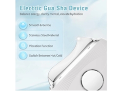 Instrumento eléctrico Gua Sha con luz LED, herramienta Gua Sha facial con vibración de calor y frío para antienvejecimiento y antihinchazón, blanco Bestvite