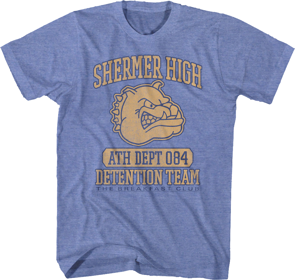 Camiseta Unisexo DEEPSTONE Shermer High Detention Team Breakfast Club Brezo azul claro (L)