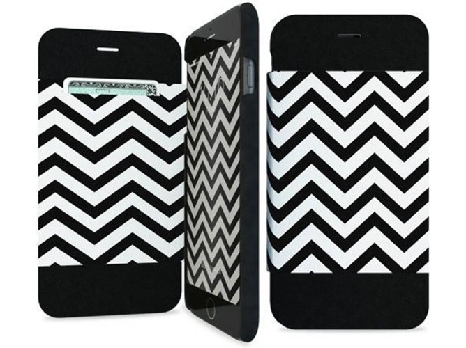 Funda iPhone 6, 6s, 7, 8 I-PAINT Folio Waves Negro