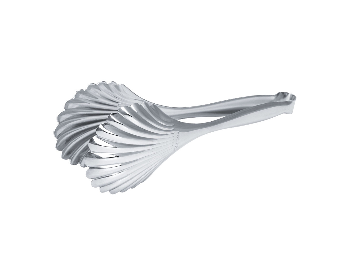 Pinza multifuncional antiadherente de acero inoxidable para alimentos, ideal para ensaladas y cocina.
