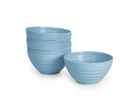 Juego de 6 Cuencos Plastic Forte Classic de 840 ml Reutilizables. Ideal Fiestas. Azul