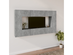 Pack Muebles de Armario Tv 8 Pzs Madera Procesada Gris Cemento
