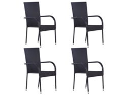 Maison Exclusive - Juego De Comedor Para Jardín 5 Piezas Negro