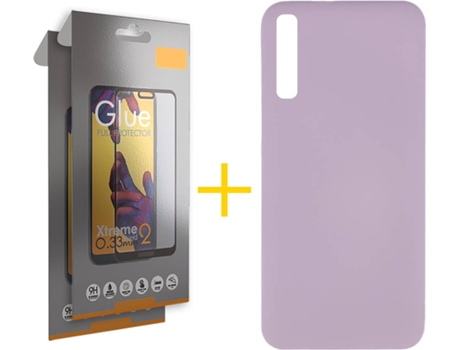 Kit Funda + 2 Protectores de Pantalla Samsung Galaxy A30s SKYHE Full Silicona Líquida (Morado)