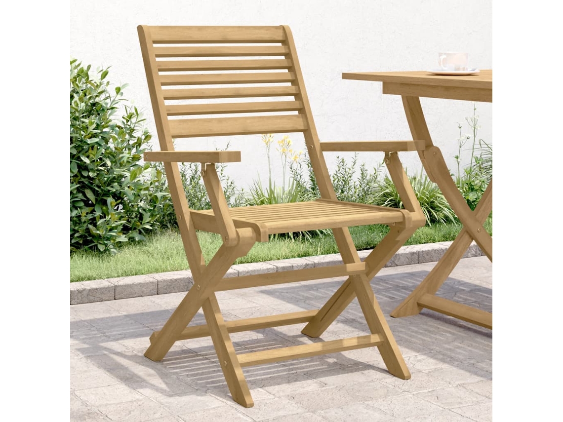 Sillas de jardín plegables (4 unidades, 54,5 x 61,5 x 86,5 cm), madera maciza de acacia, DKD Home Decor